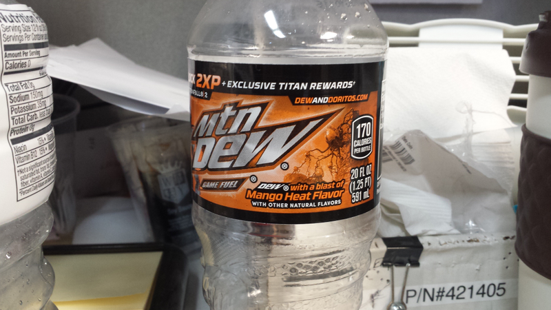 Illustration for article titled MT. DEW W/ A BLAST OF MANGO HEAT FLAVOR!!!!!!!!